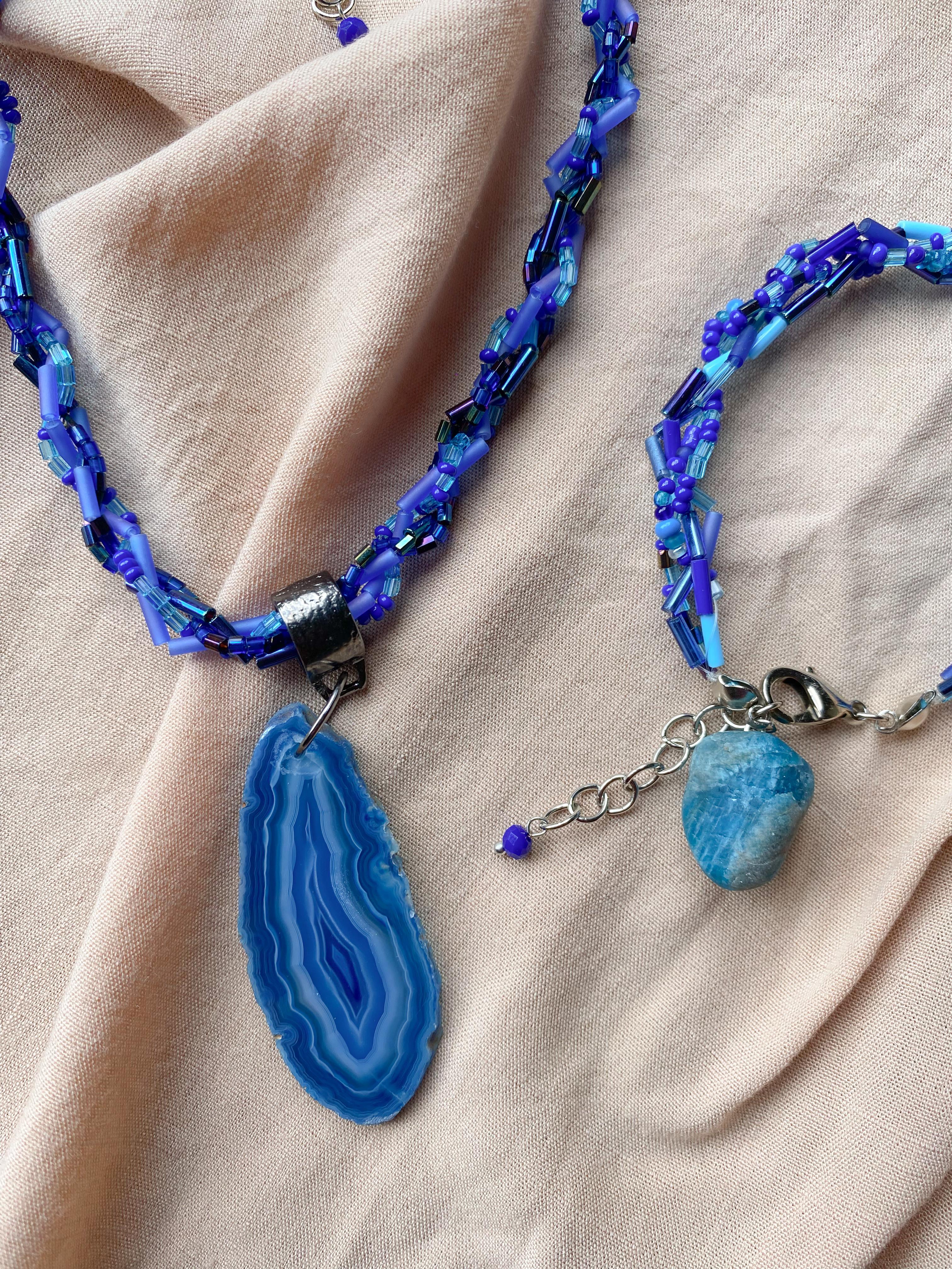 Colar Pedraria Azul