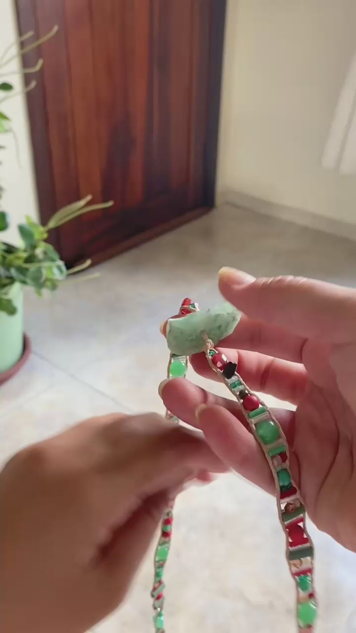 Pulseira 5 voltas | Quartzo Verde + Howlitas