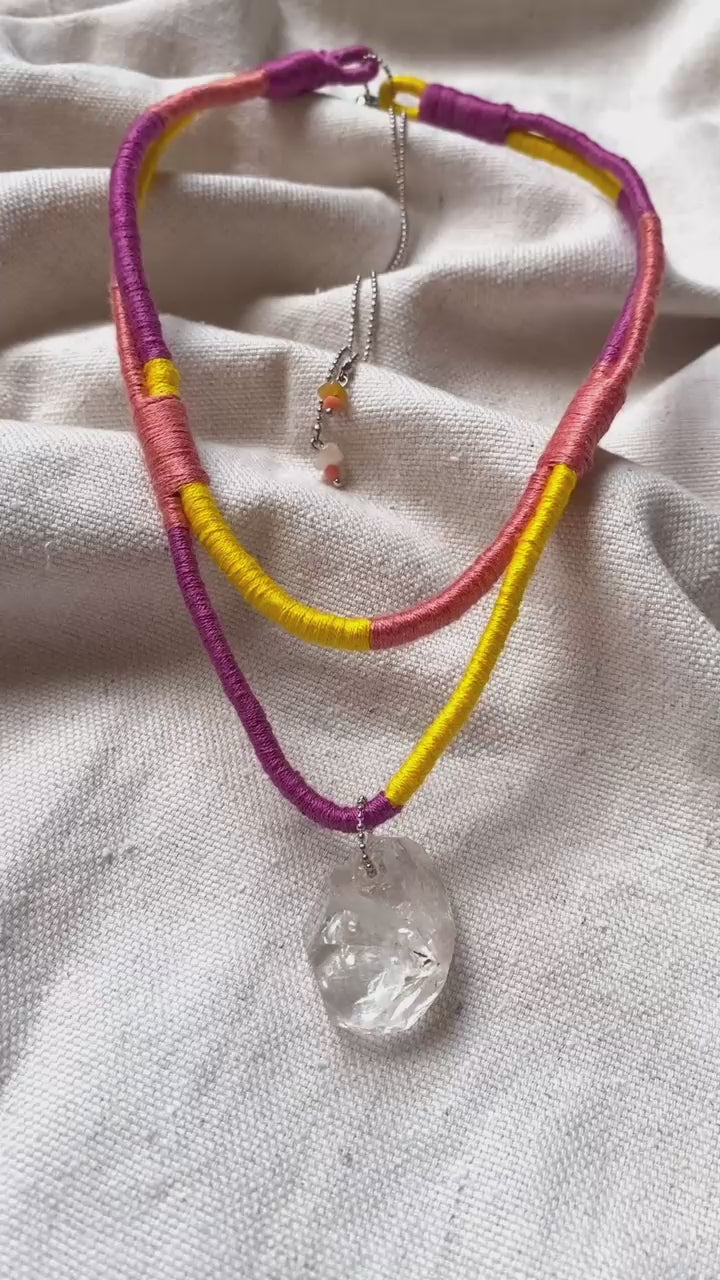 Colar Penjor - Cristal Branco