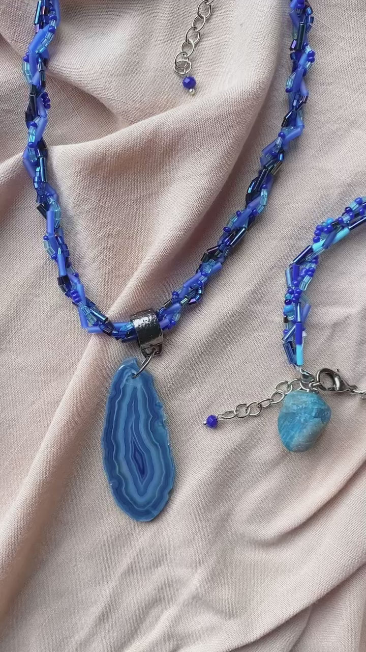 Colar Pedraria Azul